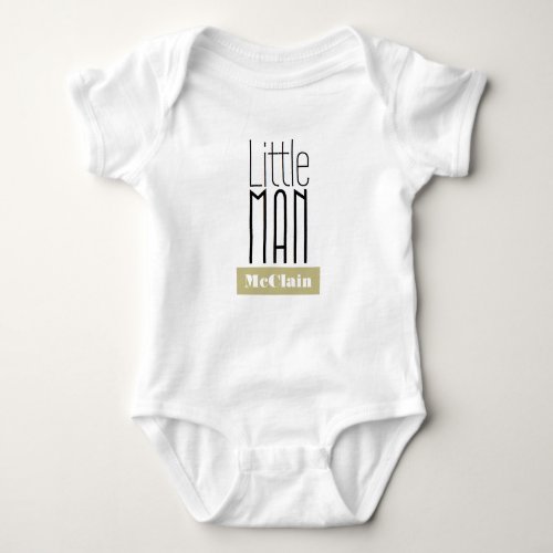 Little Man Custom Name  Boys Bodysuit