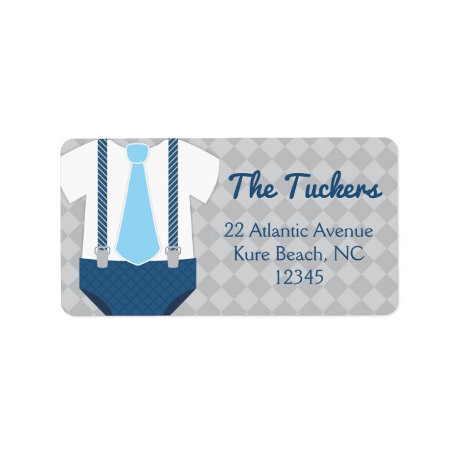 Little Man Diaper Raffle Baby Shower Address Label (Front)