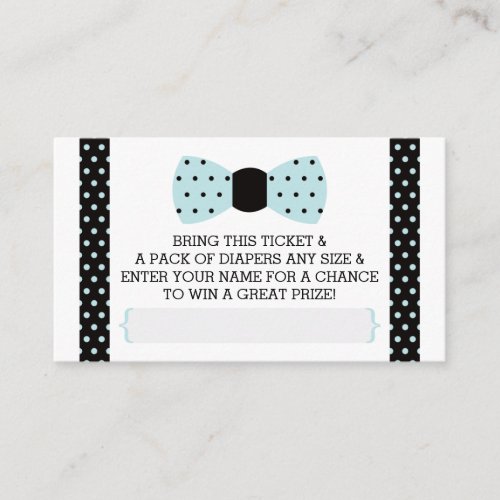 Little Man Diaper Raffle Ticket Baby Blue Black Enclosure Card