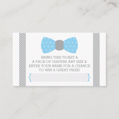 Little Man Diaper Raffle Ticket Baby Blue Gray Enclosure Card