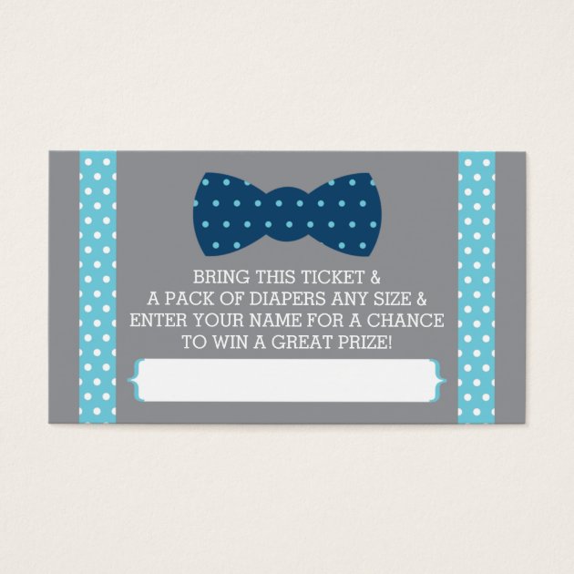 Little Man Diaper Raffle Ticket, Baby Blue, Navy Business Card