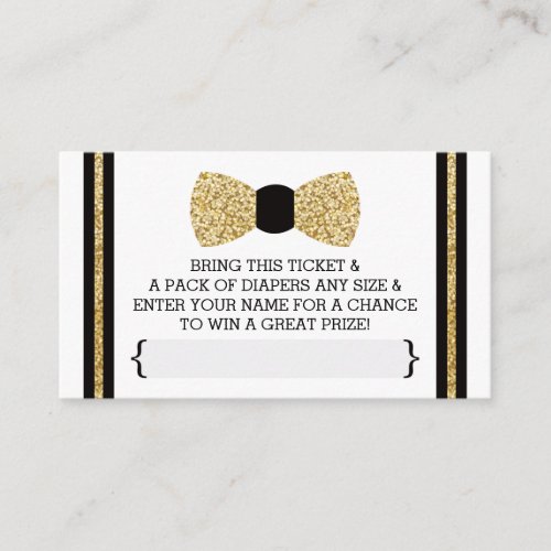 Little Man Diaper Raffle Ticket Gold Black Enclosure Card