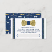 Little Man Diaper Raffle Ticket, Gold, Navy Enclosure Card (Front/Back)