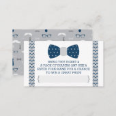Little Man Diaper Raffle Ticket, Navy Blue, Gray Enclosure Card (Front/Back)