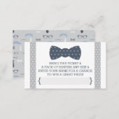 Little Man Diaper Raffle Ticket, Navy Blue, Gray Enclosure Card (Front/Back)
