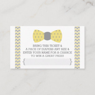 Little Man Diaper Raffle Ticket, Yellow, Gray Enclosure Card