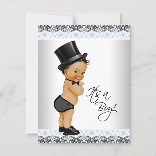 Little Man Ethnic Baby Boy Shower Invitation