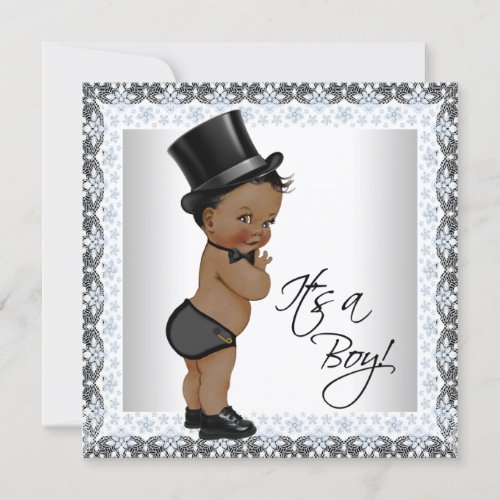 Little Man Ethnic Boy Baby Shower Invitation