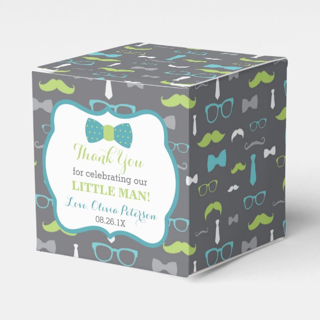 Little Man Favor Box, Baby Shower Boxes (Front Side)