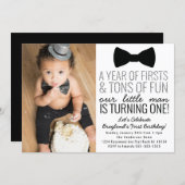 Little Man First Birthday Invitation (Front/Back)