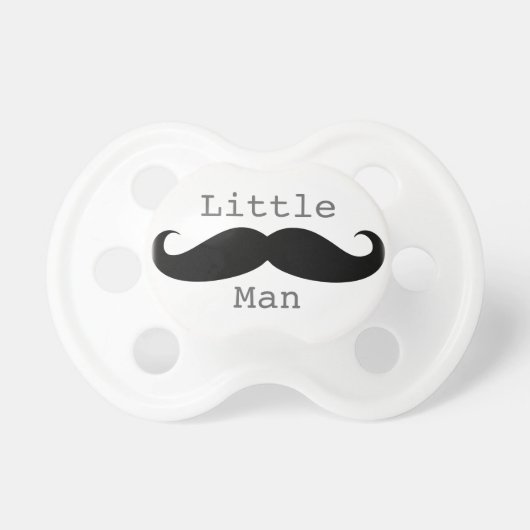 Little Man Funny Mustache Baby Boy Pacifier (Front)
