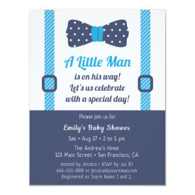 Little Man Gentleman Baby Boy Shower Invitations