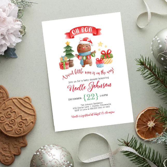 Little Man Gingerbread Baby Shower Invitation | Zazzle