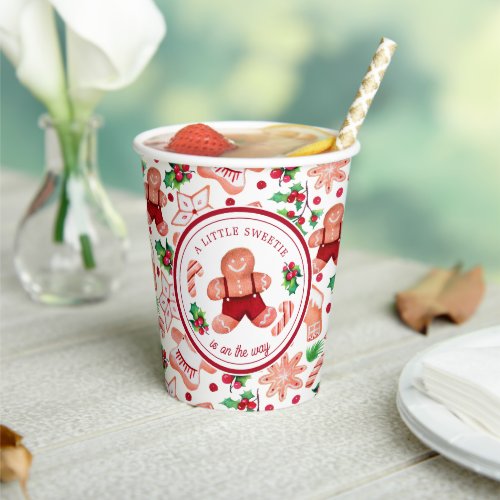 Little Man Gingerbread Christmas Baby Shower Paper Cups