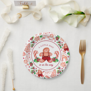 Little Man Gingerbread Christmas Baby Shower  Paper Plates