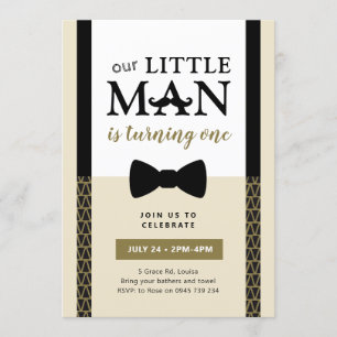 Little Man invitation, Little Man birthday Invitation