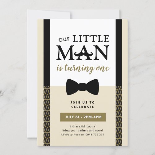 Little Man invitation Little Man birthday Invitation