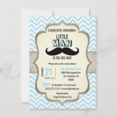 Little Man is on His Way | Mustache Baby Shower Invitation (Front)