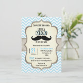 Little Man is on His Way | Mustache Baby Shower Invitation (Standing Front)