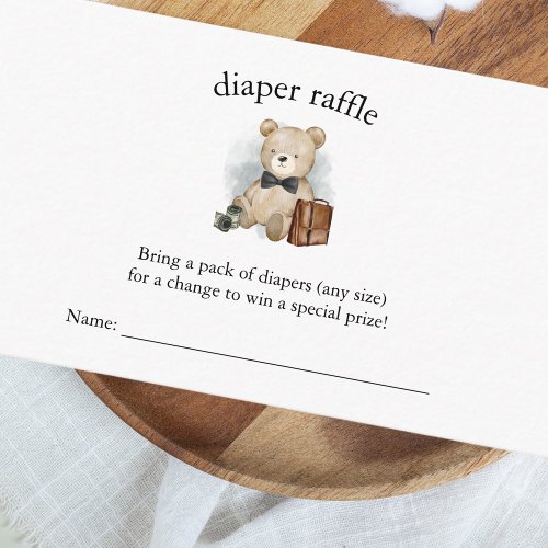 Little Man is on The Way Baby Shower Diaper Raffle Enclosure Card