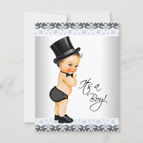 Little Man Its a Boy Baby Boy Shower Invitation