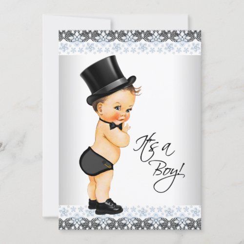 Little Man Its a Boy Baby Shower Invitation