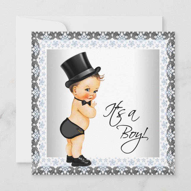 Little Man Its a Boy Baby Shower Invitation (Front)