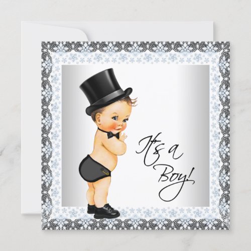 Little Man Its a Boy Baby Shower Invitation