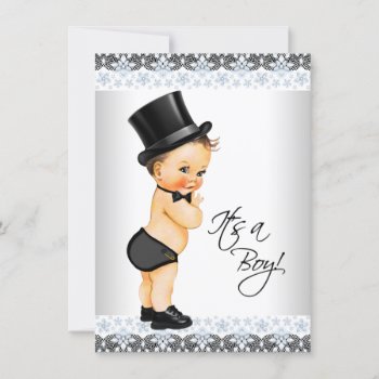 Little Man Its A Boy Baby Shower Invitation by The_Vintage_Boutique at Zazzle