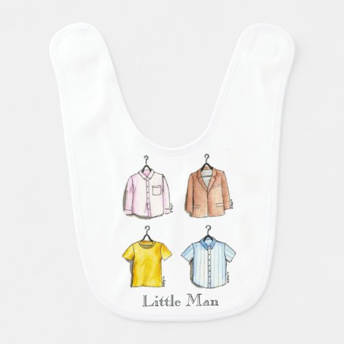 Little Man Menswear Shirt Jacket Boy Fashion Baby Bib