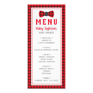 Little Man Menu Card, Baby Shower