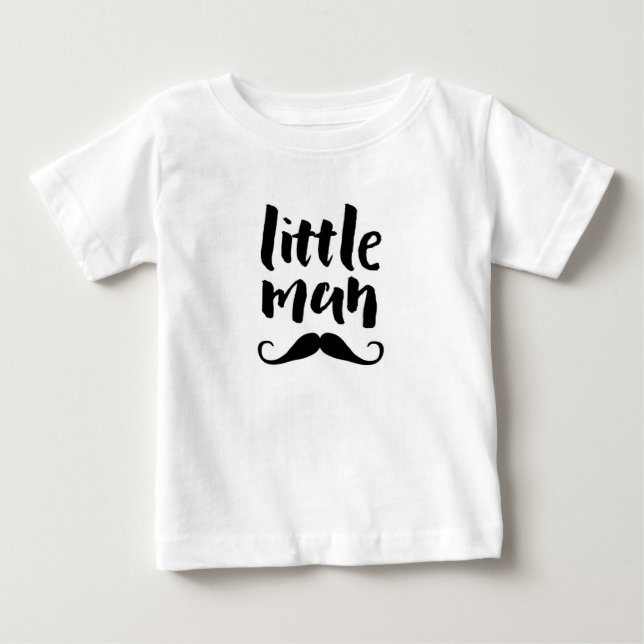 Little man moustache typography kids T-shirt (Front)