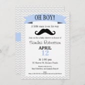 Little Man Mustache Baby Shower Invitation (Front/Back)