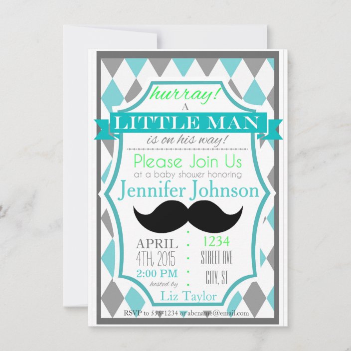 Little Man Mustache Baby Shower Invitations | Zazzle.com