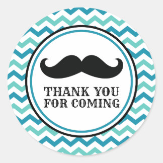 Little Man Mustache Baby Shower Stickers