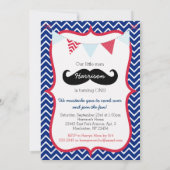 Little Man Mustache Bash First Birthday Invitation (Back)