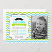 Little Man Mustache Birthday Party Invitations (Front/Back)