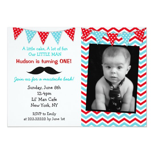 Little Man Mustache Birthday Party Invitations | Zazzle.com