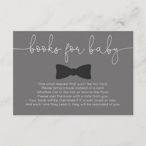 Little man mustache boy baby shower books for baby enclosure card