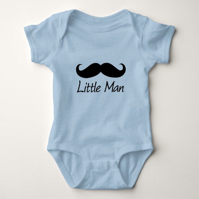 Little Man Mustache Boys Baby Bodysuit (Front)