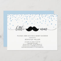 Little Man Mustache Boys Baby Shower Invitation