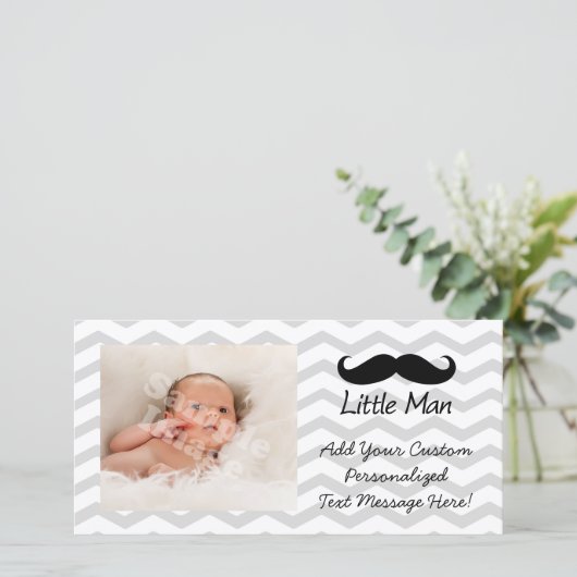 Little Man Mustache Chevron Cute Boys (Standing Front)