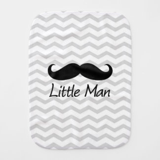 Little Man Mustache Chevron Cute Boys Baby Burp Cloth