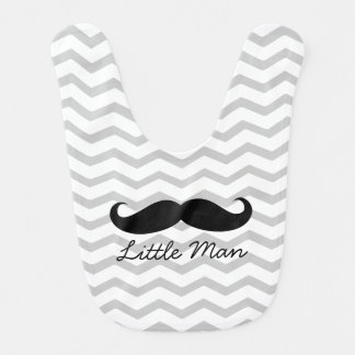 Little Man Mustache Chevron Cute Boys Bib