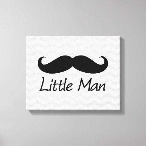 Little Man Mustache Chevron Cute Boys Canvas Print