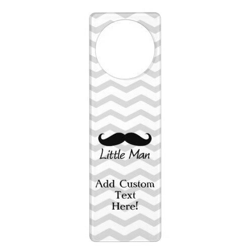 Little Man Mustache Chevron Cute Boys Door Hanger