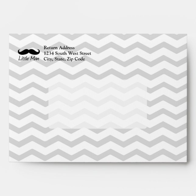 Little Man Mustache Chevron Cute Boys Envelope (Front)
