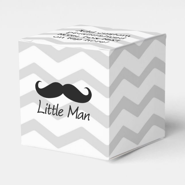 Little Man Mustache Chevron Cute Boys Favor Boxes (Front Side)