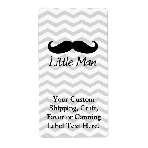 Little Man Mustache Chevron Cute Boys Label