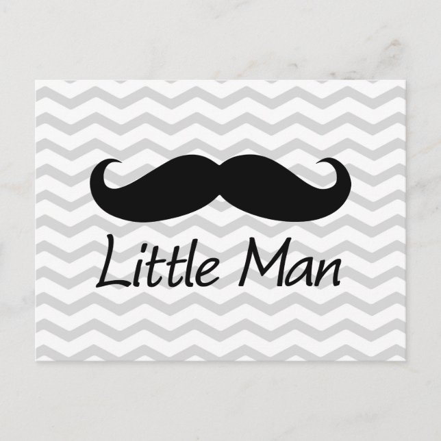 Little Man Mustache Chevron Cute Boys Postcard (Front)